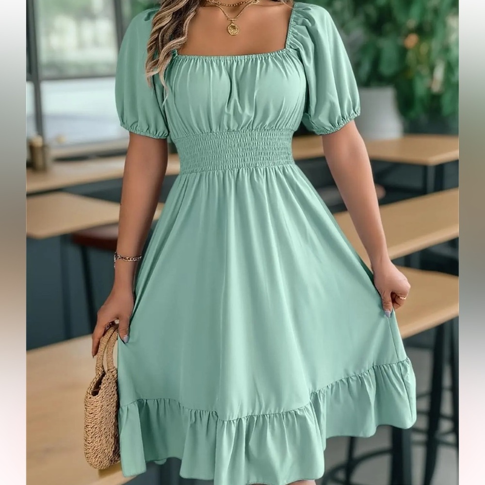 Chic Mint Green Midi Dress XL women
